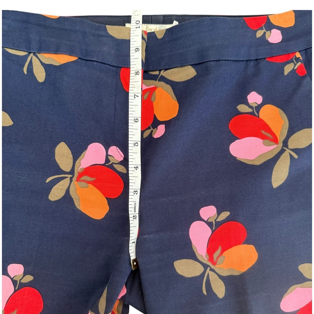 Boden Richmond Floral Pants Navy Blue Straight Leg Size 6R Trouser Preppy Spring - Picture 9 of 11